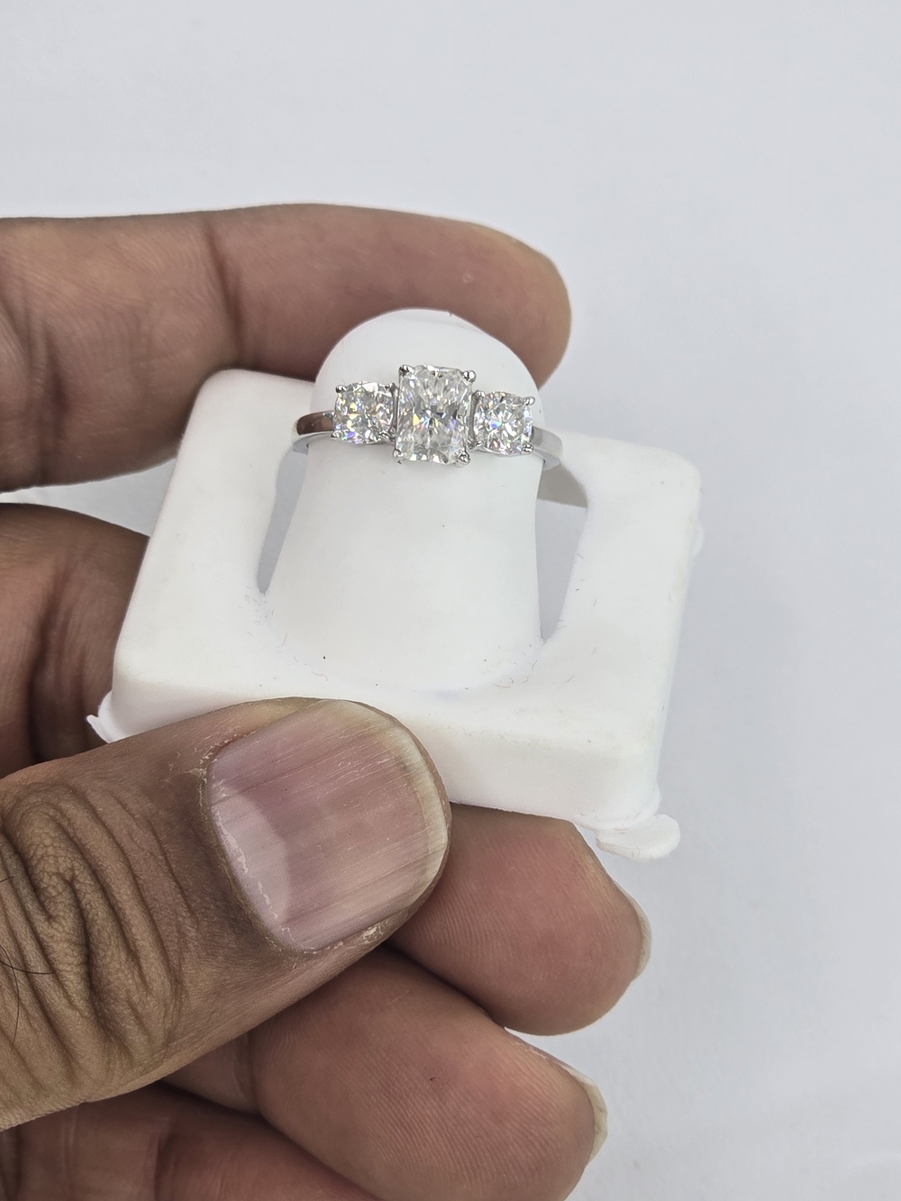 925 Sterling Silver Moissanite Diamond Ring For Women